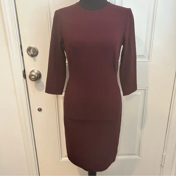 Vince Burgundy Shiraz Sheath Dress Sz S‎ - Picture 2 of 14